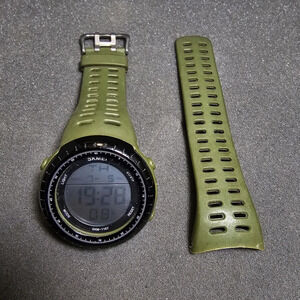 Skmei 1167 Army Green Mens Quartz Digital Watch Parts Or Repair Broken Strap wat
